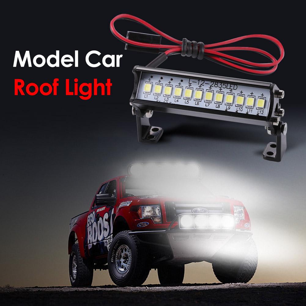 Universal 55mm 12 LED Hight Bright Light Model Truck Roof Lamp Bar for 1/10 RC Climbing Car Model Accessories