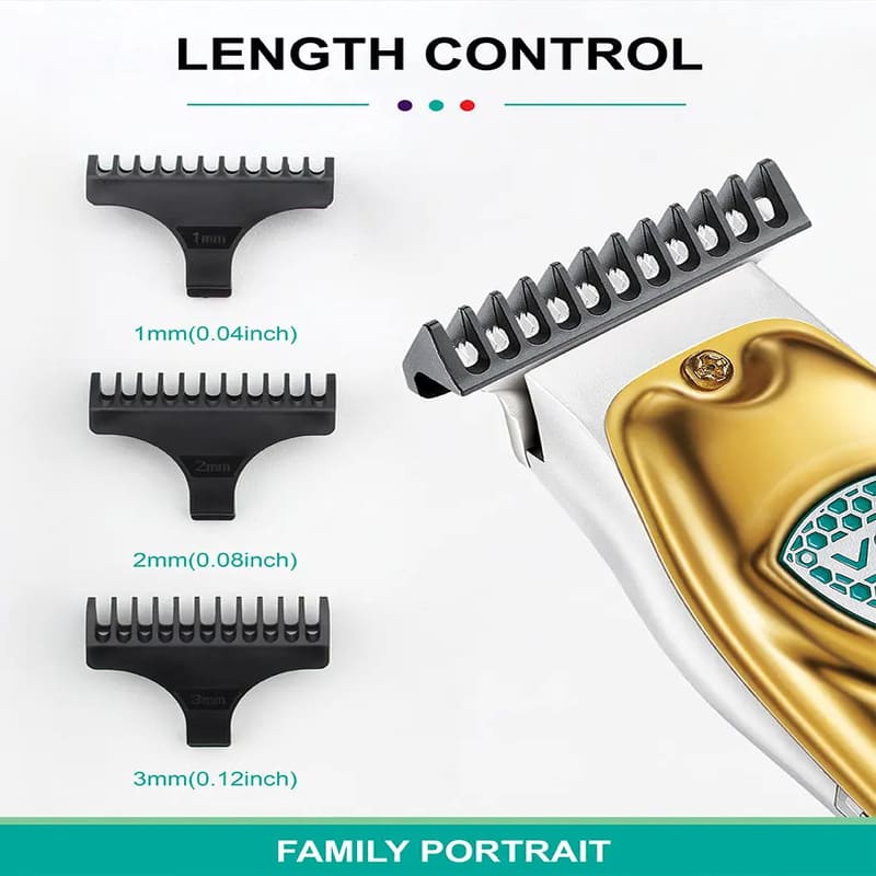 New Electric Hair Clipper with Carved Pattern USB Rechargeable Long-lasting Oil Head Electric Hair Clipper Stainless Steel Washable Blade Hair Clipper