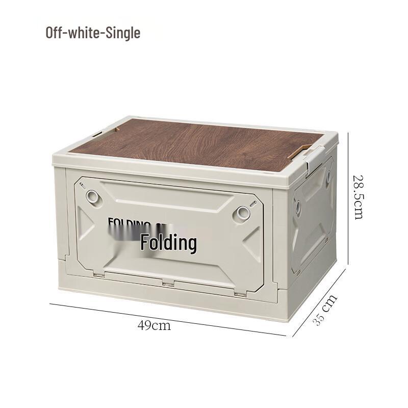 

ZISIZ Outdoor Foldable Storage Box with Wooden Lid