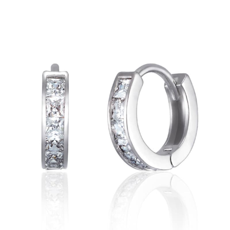 GEIGER Jewelry Square Cubic One-Touch Silver Earrings GISVEE131