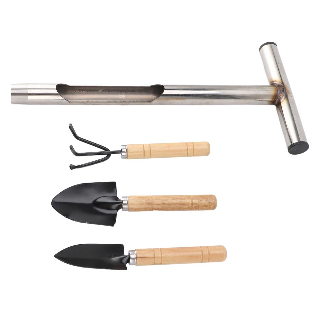 Soil Sample Probe Stainless Steel T Handle Soil Test Kits with 4 Reusable Sample Bags 3 Garden