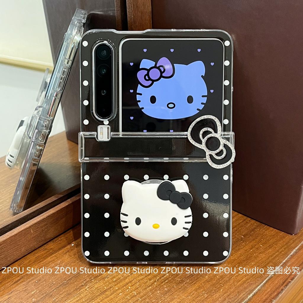 Applicable PuraX Collector's Edition Huawei Folding Screen Cute Cartoon HelloKitty Cat New Bracket Ins Wind Phone Case 