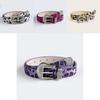 Faux Leather Western Buckle Belt For Women With Animal Print Design
