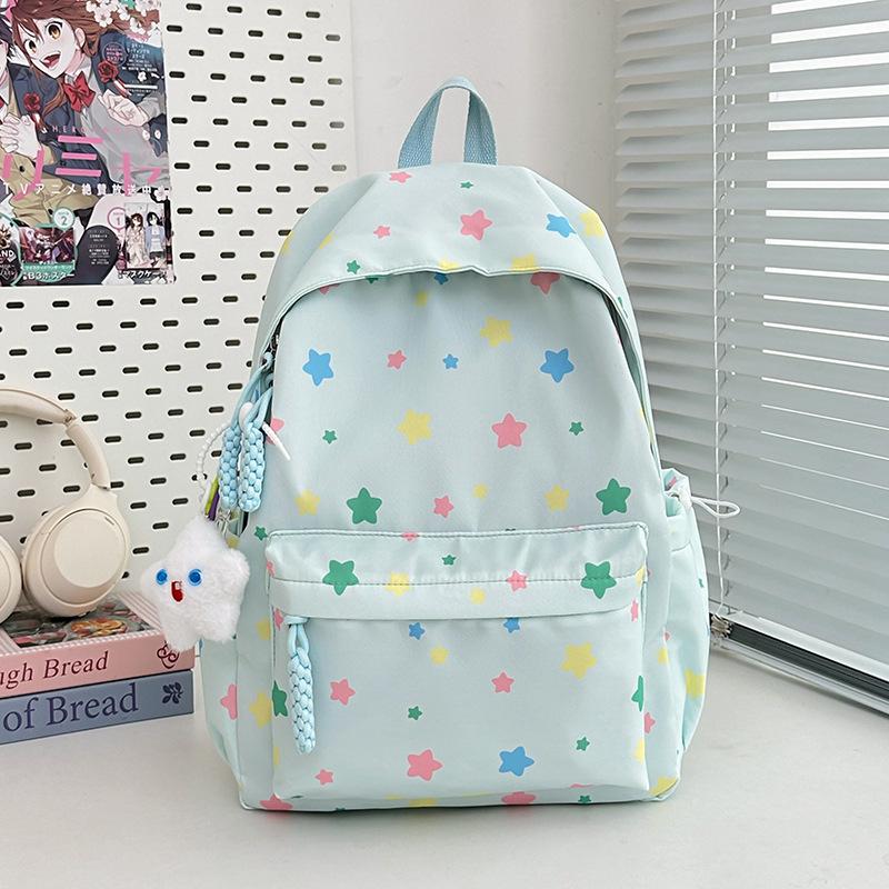 New high-value, fresh and sweet, colored star backpack, high school student large-capacity backpack