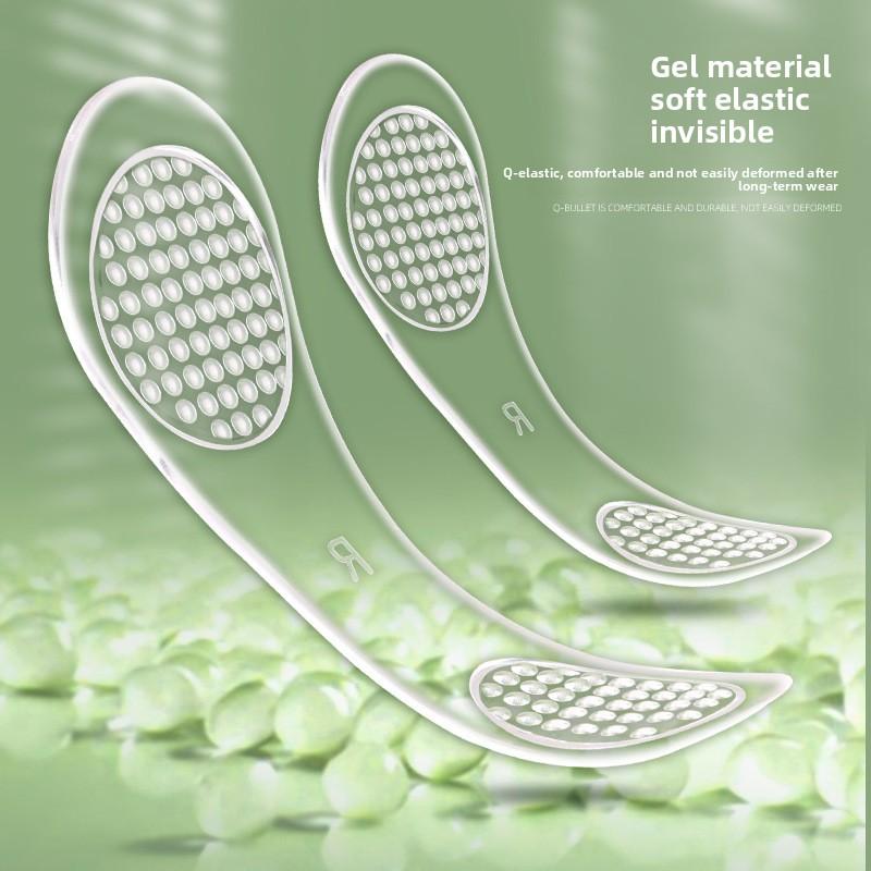 GEL Women's High-heeled Shoes Self-adhesive Washable Transparent Shock-absorbing Seven-point Insoles