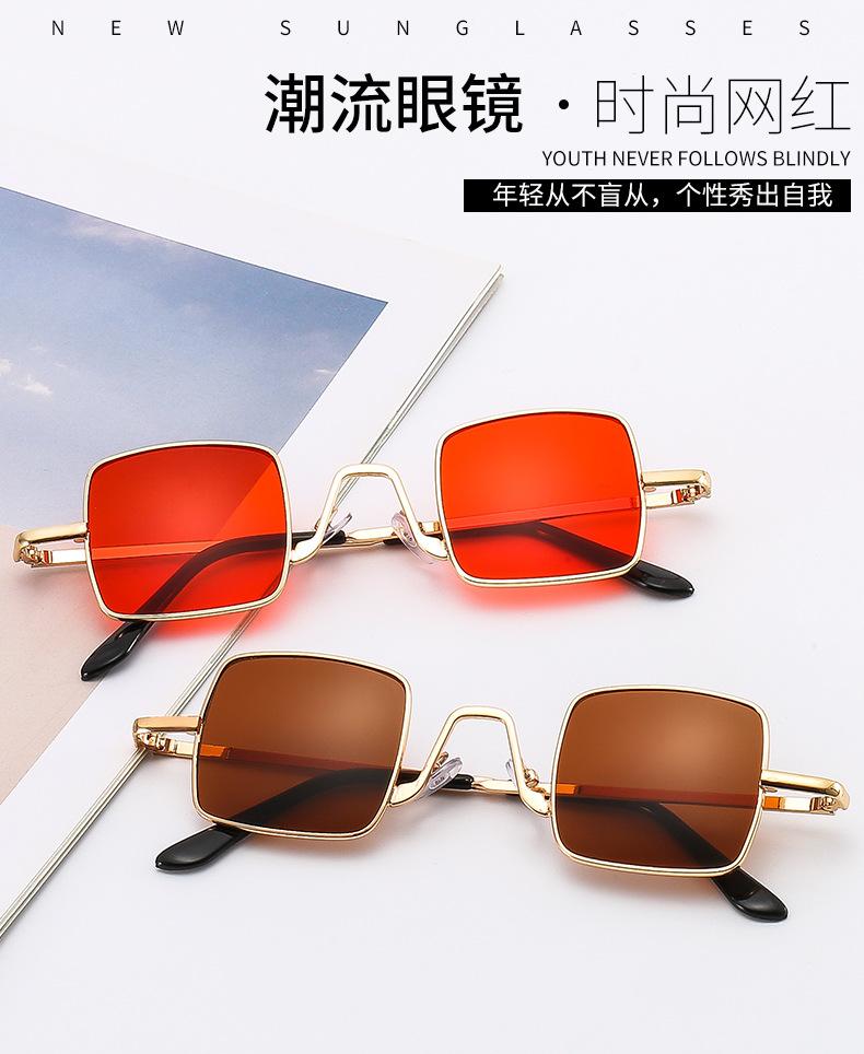 Vintage Square Sunglasses Women Men Retro Brand Mirror Sun Glasses Female Metal Frame Fashion Candy Color  Feminino