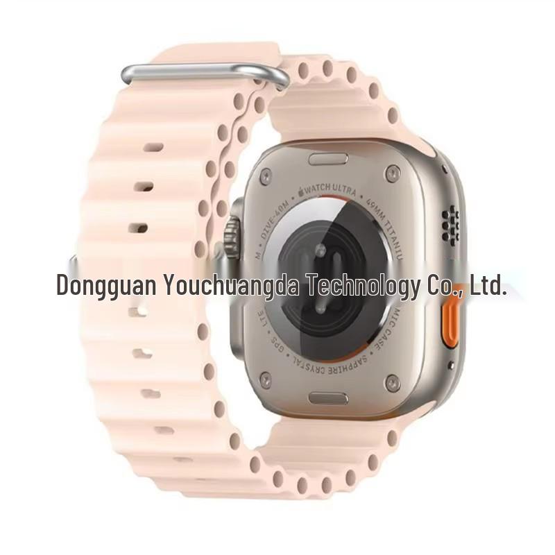 Double Buckle Solid Silicone Strap for Apple Watch Series 1, 8, 9
