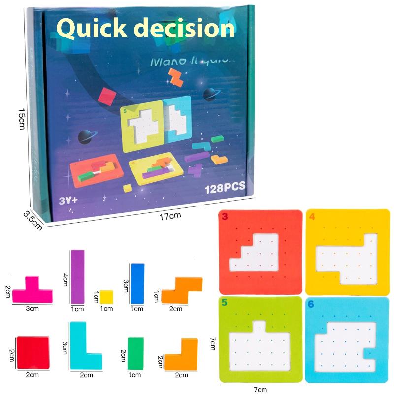 

[ZYAS]1Set Tangram Math Toys Building Blocks Board Color Shape Game For Kids Gifts 3D Two-person Interactive Desktop Puzzle Game