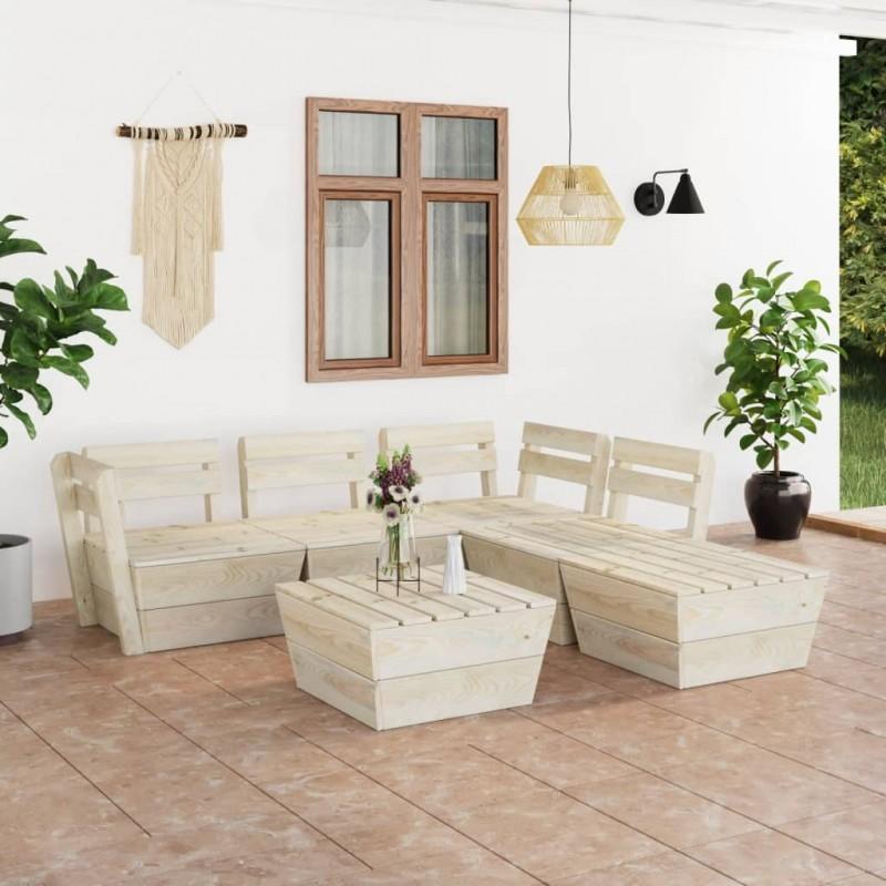 Day and Night - Day and Night Pallet Garden Furniture 6 Pieces Impregnated Fir Wood