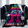 1PC Custom Name "Six Seven Retro Robot" Flannel Blanket Versatile,all-season Throw Suitable for the Living Room,bedroom,camping,travel,and Gift