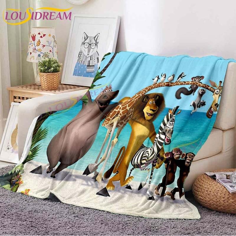 Kreslené flanelové deky Tučňáci z Madagaskaru Deka na pohovku postel Domácí deky pro dospělé děti Tučňák přehozové deky