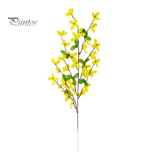 Wedding Decor Flowers Artificial Winter Jasmine with Stem Realistic Fake Silk Yellow Flower Indoor Home Office Table Centerpiece Faux Branch