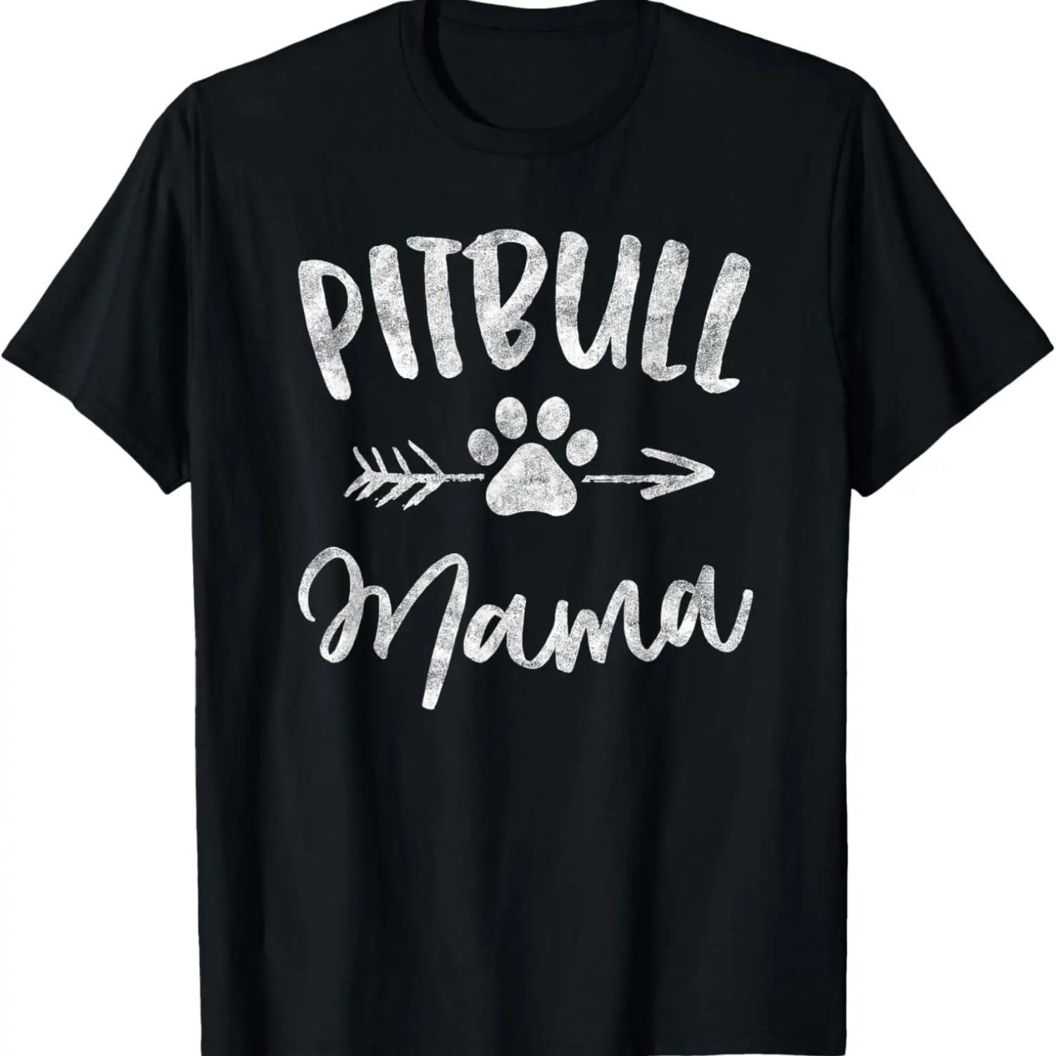 Pitbull Mama Shirt Pit bull Lover Owner Gifts Dog Pittie Mom T-Shirt XXXXXL чёрный