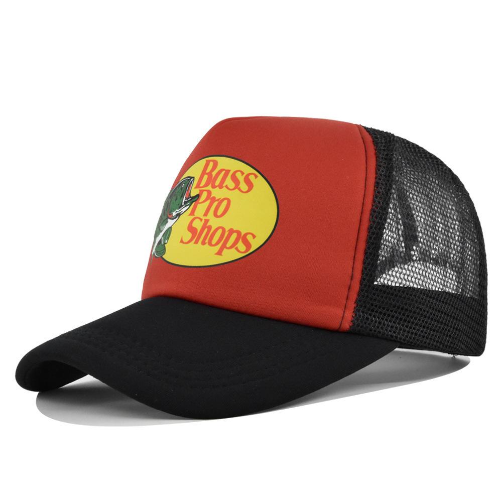 Cool hat Baseballpet vis zeefdruk gaas klep pet heren en dames gaaspet wandel reizen zonnehoed polyester adjustable