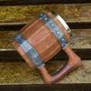 Handcrafted Wooden-Style Barrel Beer Mug with Stainless Steel Lining – Large Capacity