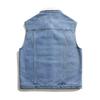 Winter Fleece Denim Vest Men Youthful Vitality Turn Down Collar Solid Color Casual Waistcoat Mens Cotton Warm Sleeveless Jackets