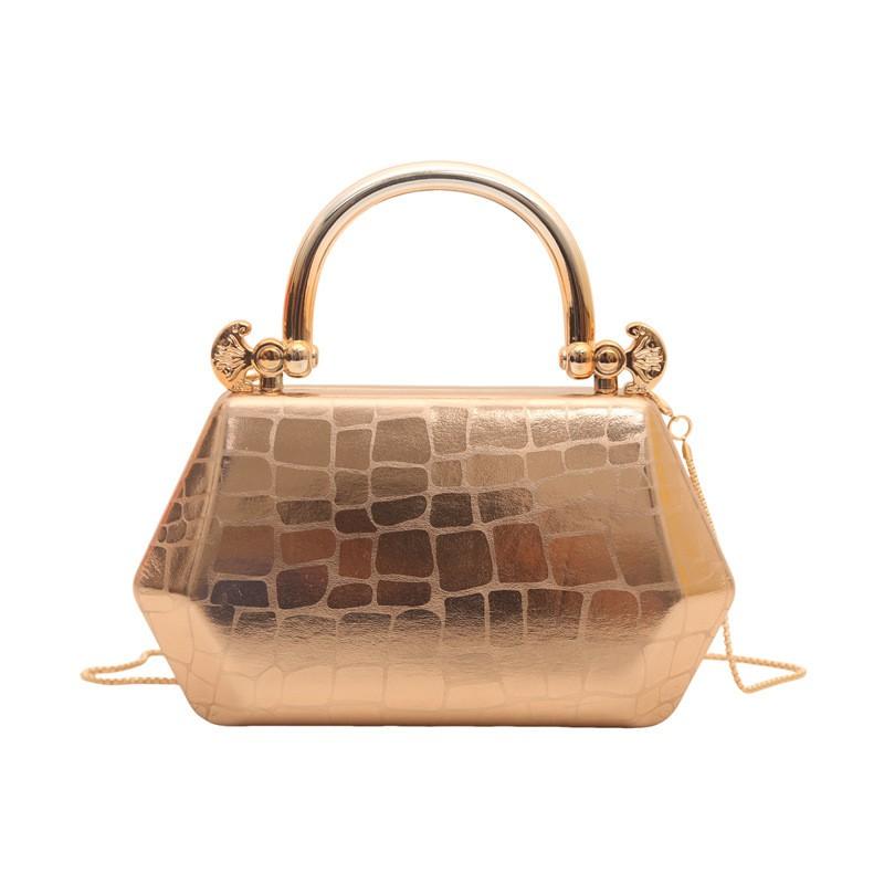 Stylish Chain Shoulder Bag Women Minimalist Evening Clutch Small Square Crossbody With Inner Pocket Zipper