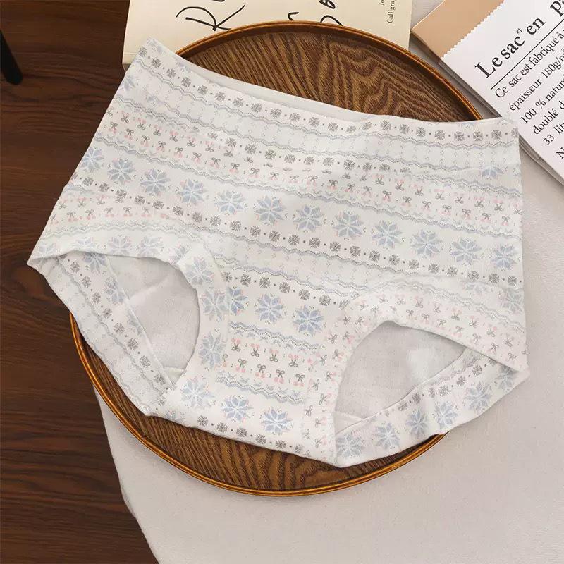 Fair Isle Pure Cotton Girlish Women s Panties with Extended Crotch L (50-60 kg)