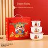 3-Piece Chinese Ceramic Fresh-keeping Bowl Set with Lids