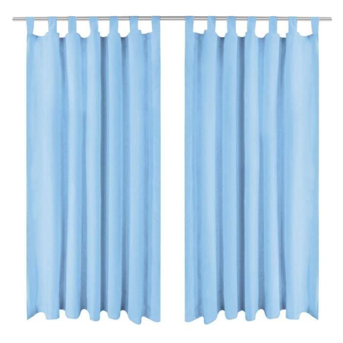Rideau occultant - vidaXL - Turquoise - 140 x 175 cm - 2 pcs - Micro-satin