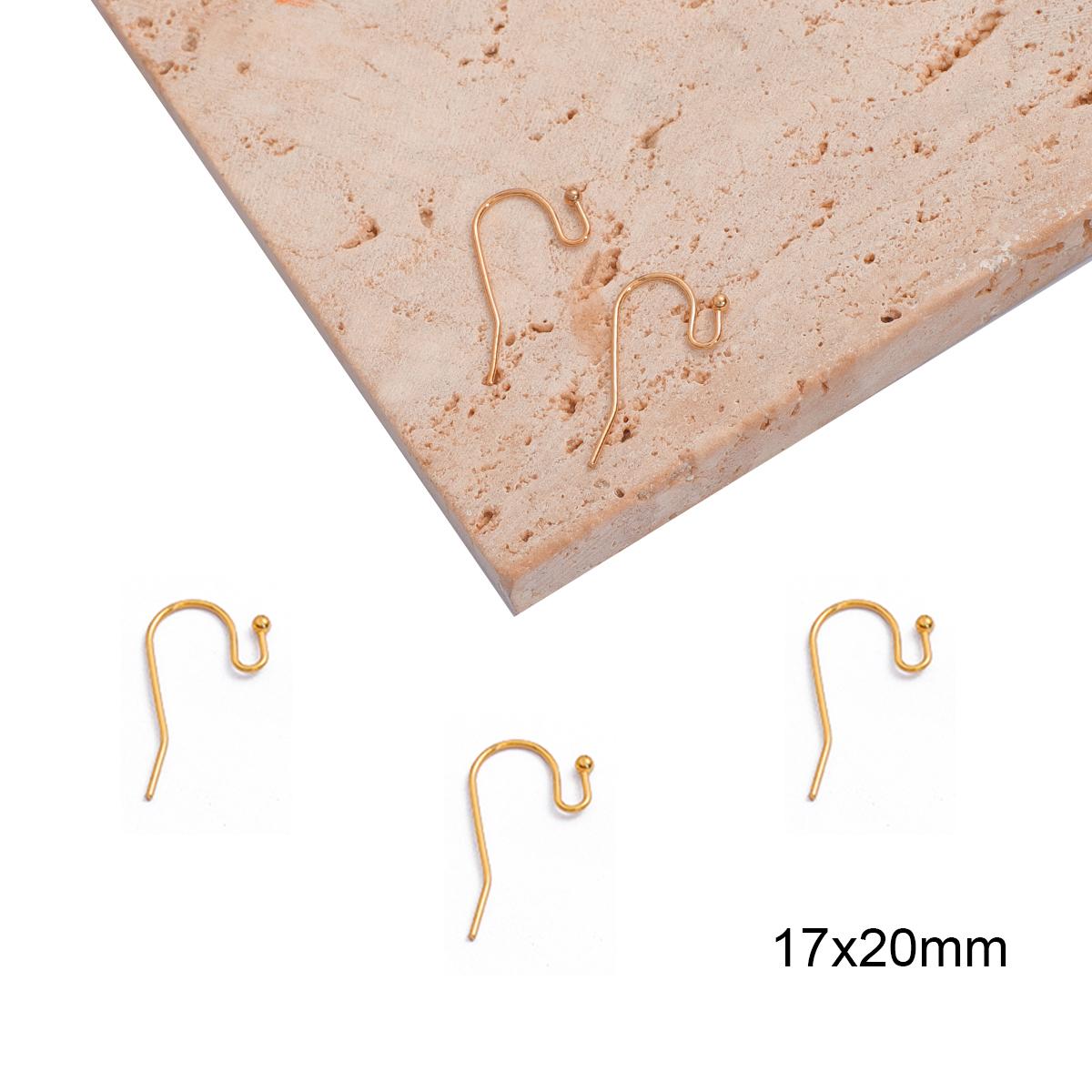 

Позолоченные медные крючки для сережек 18 К, проволока для ушных крючков для изготовления ювелирных изделий 03 20pcs