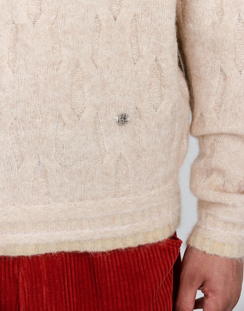Hoite Mohair Curve Pullover (Beige)