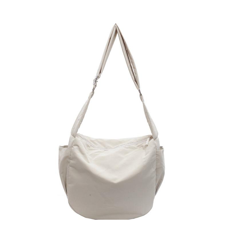 Commuter Shoulder Bag Large Capacity Wide Shoulder Strap Waterproof Nylon Fabric Bag Crossbody Bag Work Dumpling Bag