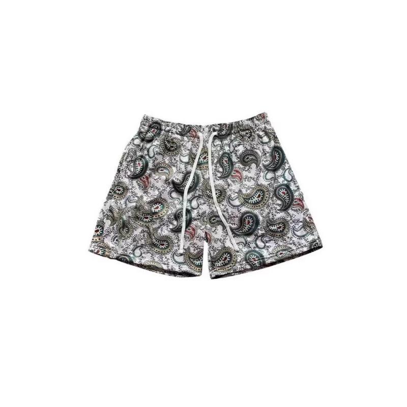 Men Paisley Print Mesh Drawstring Casual Shorts