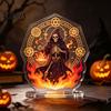 Festival Party Favors Halloween Acrylic 2D Flat Tabletop Ornament, Spooky Ghost Pumpkin Castle Desk Decorative Signs Sign for Home Office Table Shelf