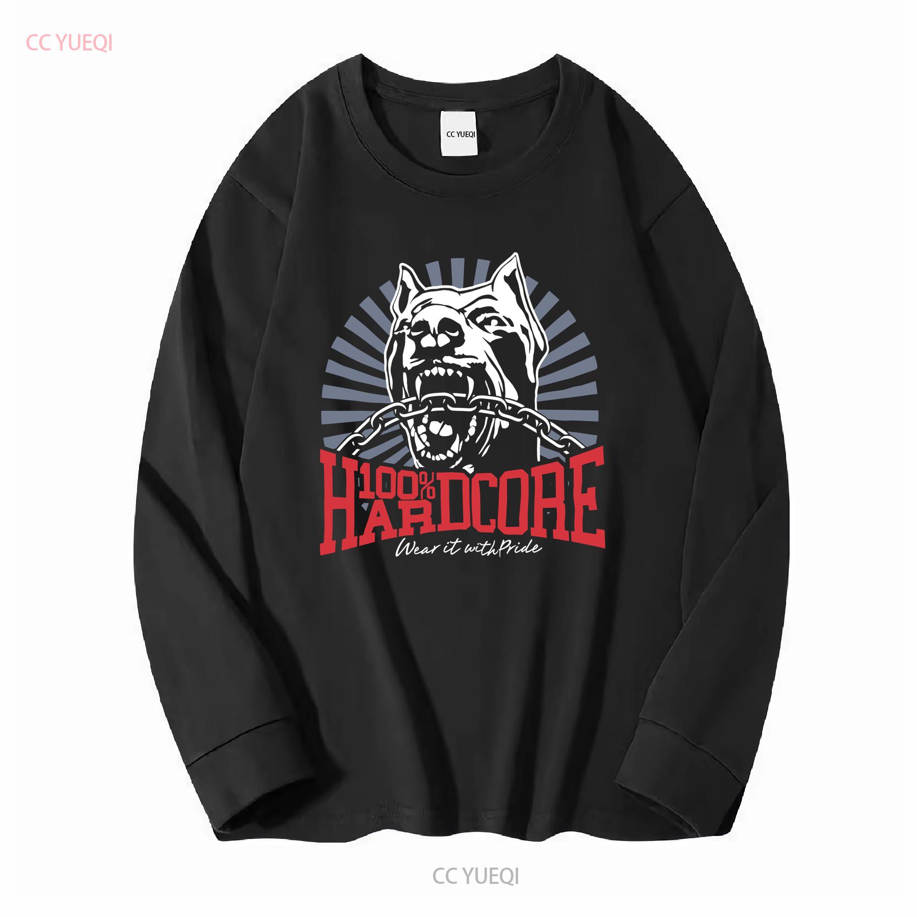 ZheXiong TEE 100 HARDCORE T-shirt Hond 1 Zwart Heren Gabber Pitbull vintage Gewassen homme Top Voor Dagelijks Gebruik Elastisch Stijlvol Ademend 3XL
