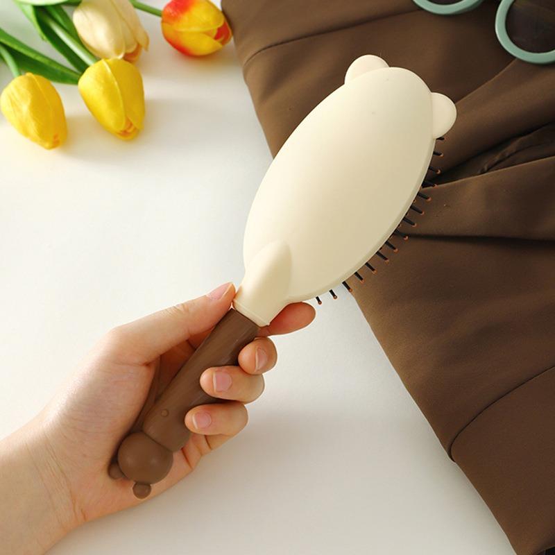 Cartoon Cat Comb Mirror Air Cushion Comb Massage Comb Portable Anti-static Fluffy Hair Comb for Women Air Bag