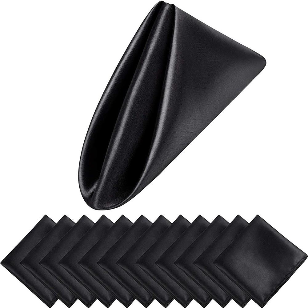 

12 шт. прошитых квадратных салфеток 17x17 см, атласные коктейльные салфетки, мягкие кухонные салфетки для ужина, вечеринки, свадьбы, скатерти розовый