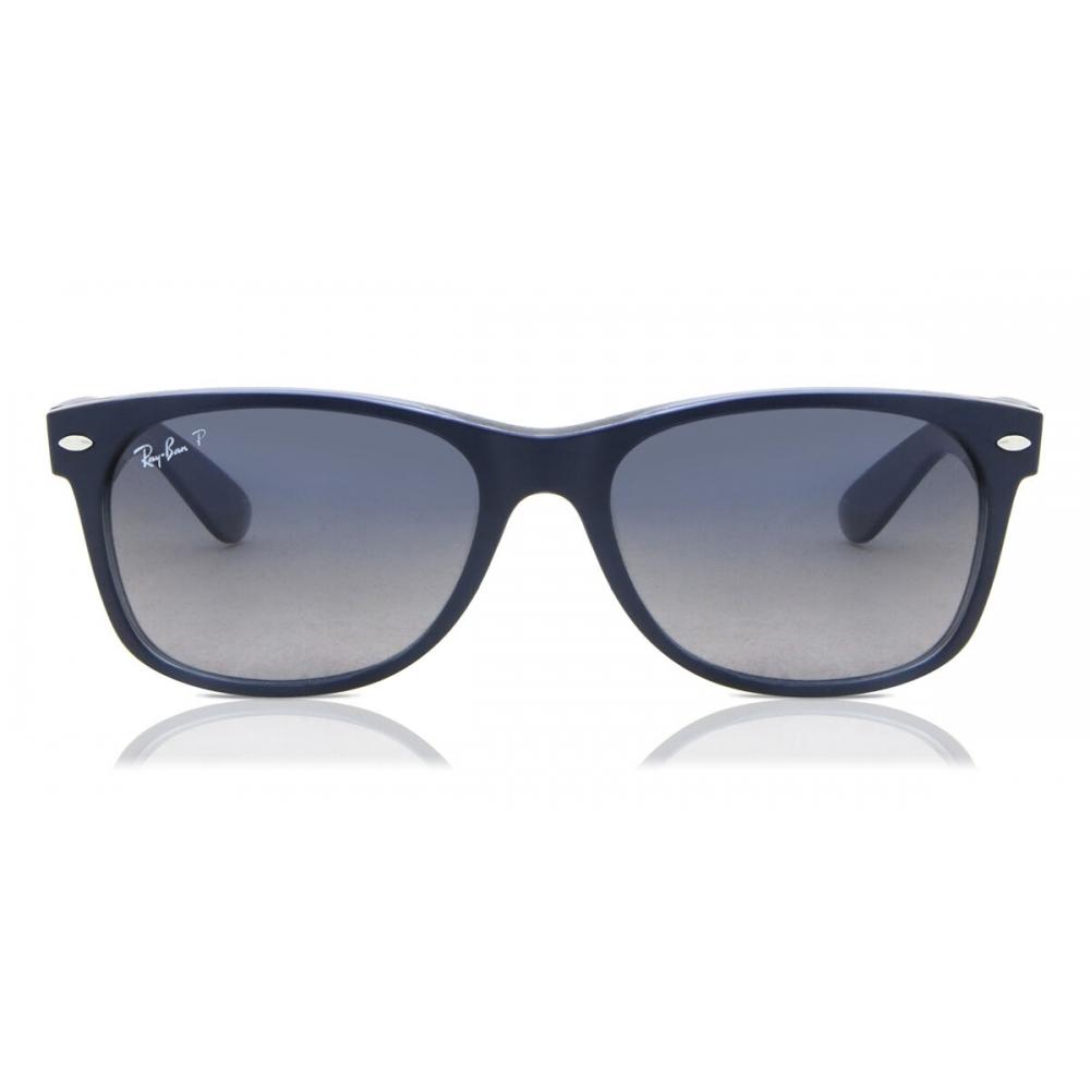 

Солнцезащитные очки унисекс Ray Ban Rb2132 New Wayfarer поляризованные 660778 Blue Clear/55