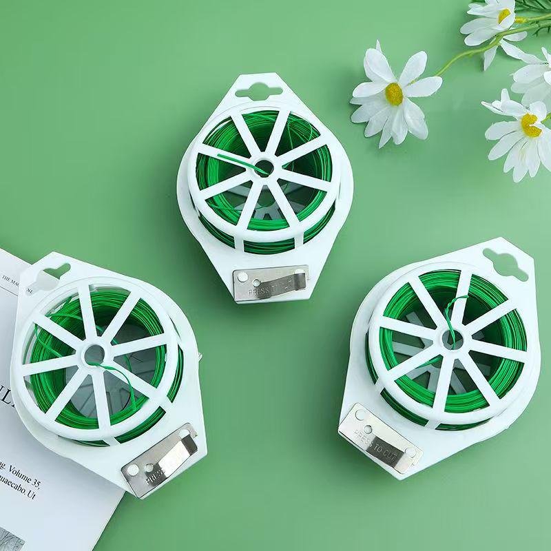 E-commerce Garden Tie: 150m Self-Cutting Green Wire for Plant Bundling & Vine Support