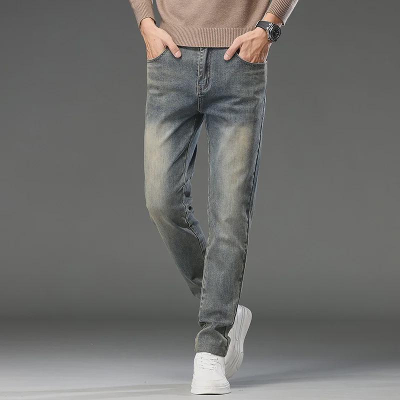 Men's Trendy Slim Stretch Jeans - Versatile, Youthful, Casual Straight Pants for Spring & Autumn