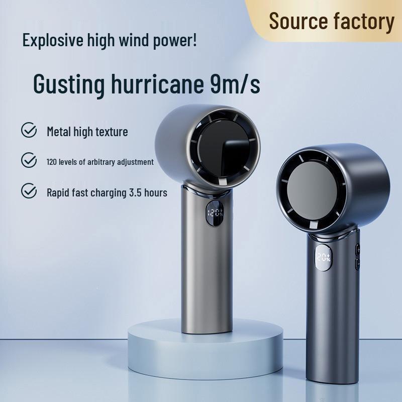 Rechargeable Mini Handheld Fan: Strong Wind & Long Battery Life, Portable with Digital Display for Outdoor Use
