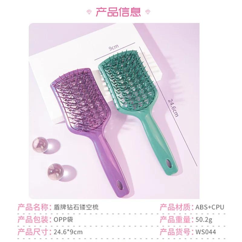 9-Rows Detangling Hair Brush Denman Detangler Hairbrush Scalp Massager Straight Curly Wet Removable DIY Hair Comb Brush