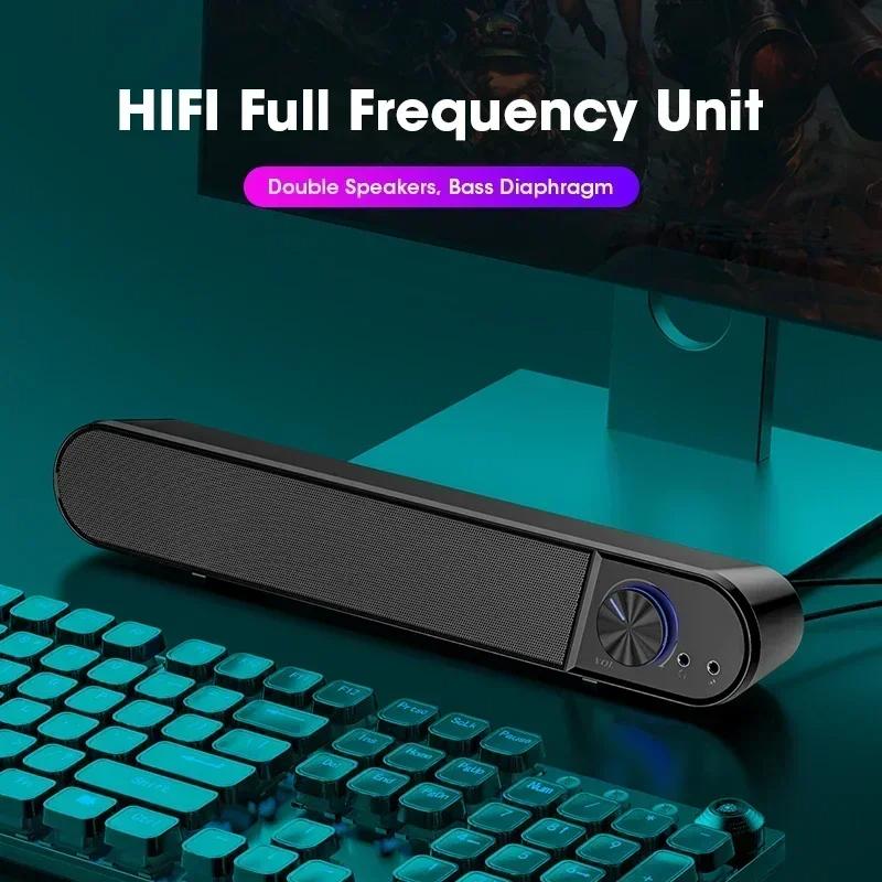 Home Theater Bluetooth Soundbar with Subwoofer 4D Surround Strong Bass Wired Stereo Speaker for TV Computer