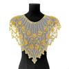 Sequin Applique with Beads Floral Beaded Neckline Trim for Designers, Entertainers,
