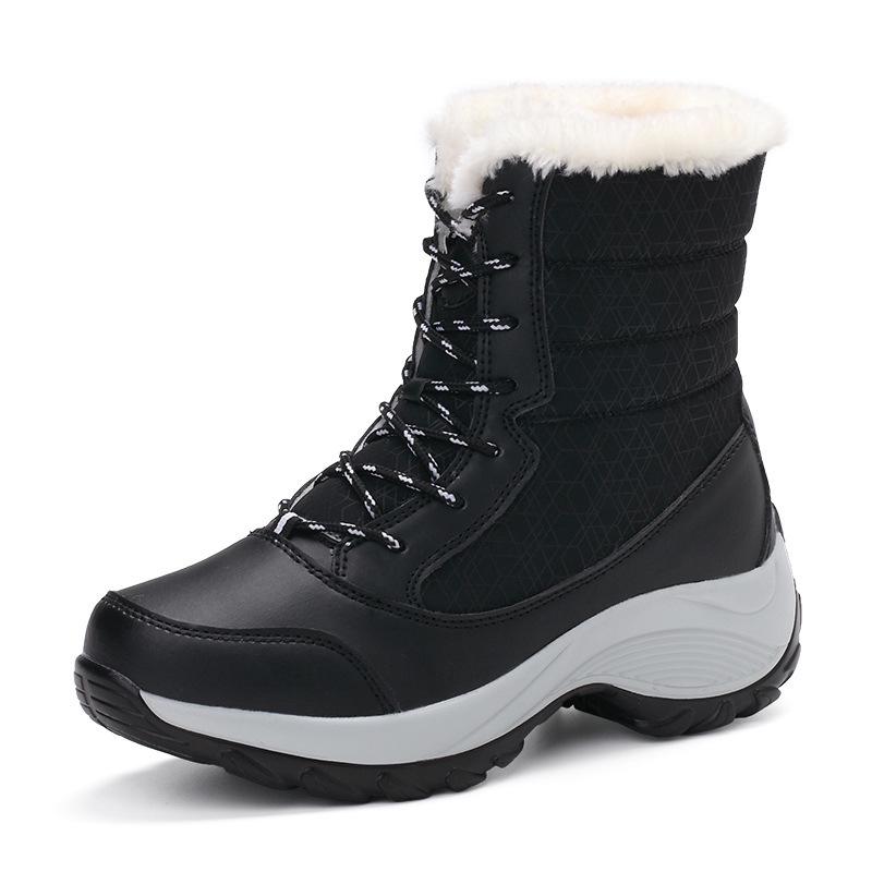 Women's Winter Warm Snow Boots Faux Fur Lining Waterproof Ankle Boots Anti-slip Outdoor Shoes Women's Walking Hiking Sports Boots