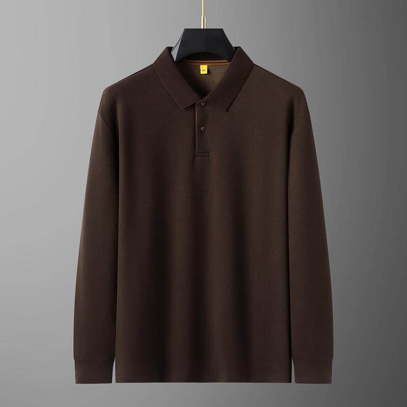 Dibinze Men's Business Casual Plus Size Long Sleeve Polo Shirt