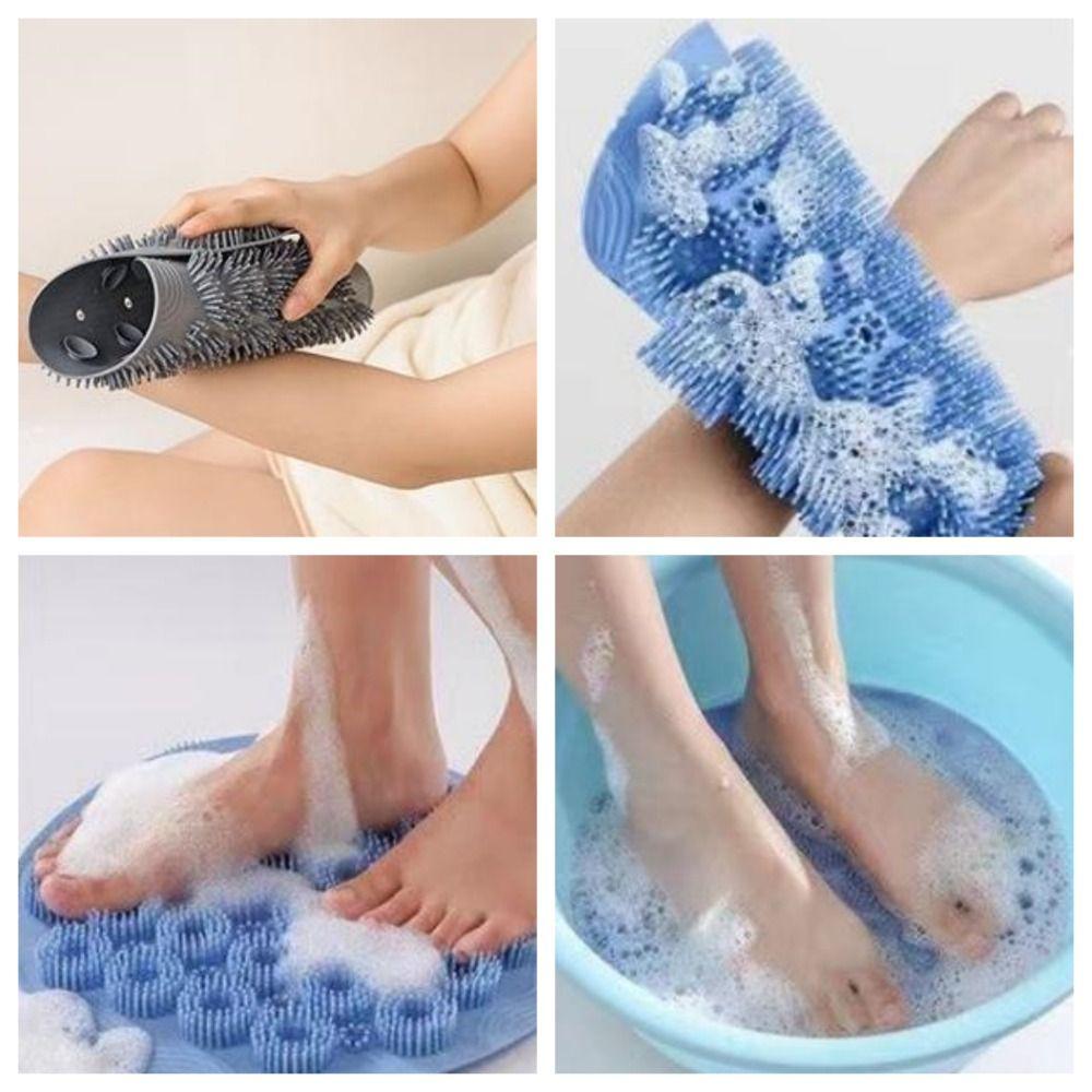 TPR Bath Brush Multifunction Exfoliating Brush Mat Back Massage Cleaning Brush  Shower