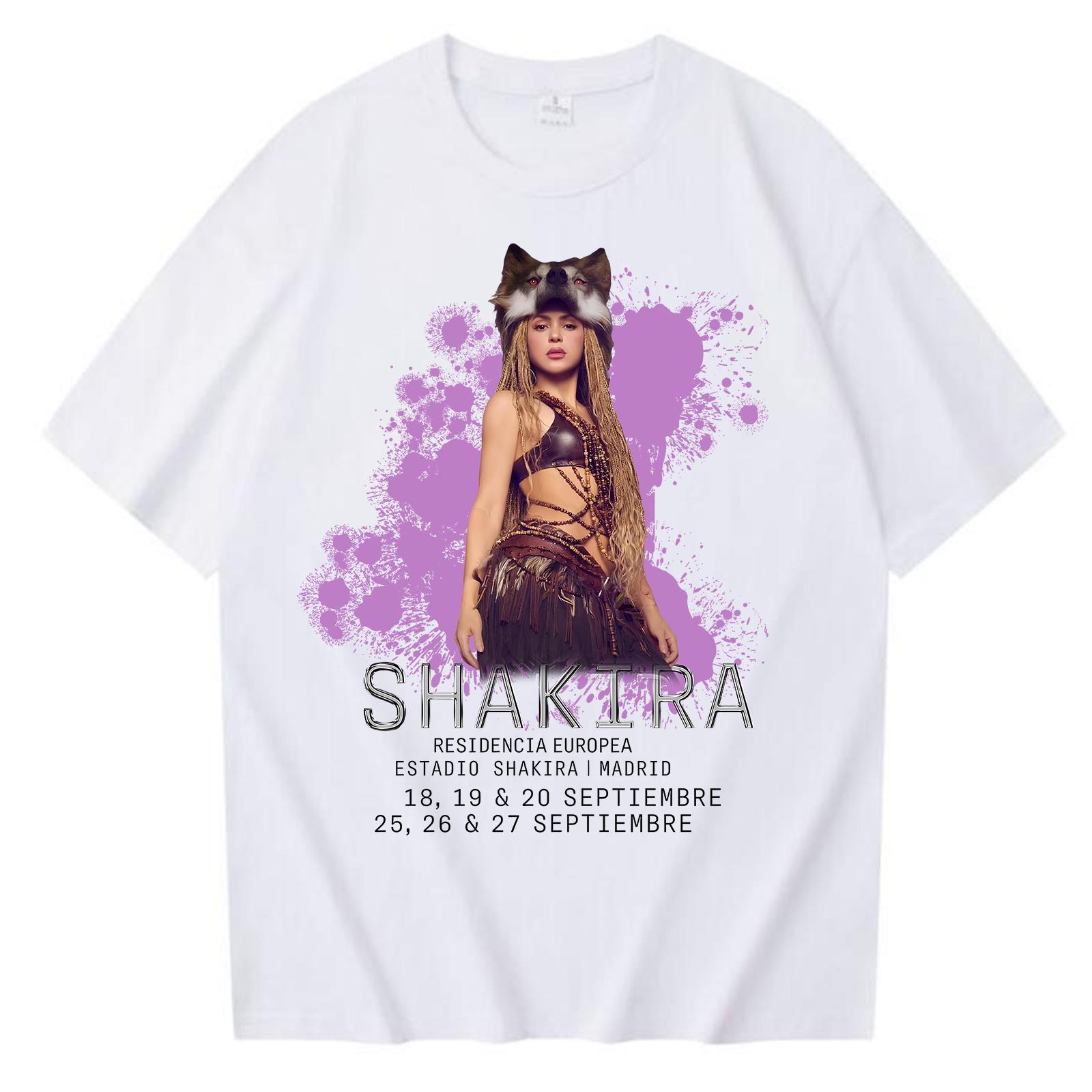 

Shakiras Women No Longer Cry World Tour 2026 Tshirt for Unisex and Women Summer Harajuku Shortsleeved Casual Top 4XL