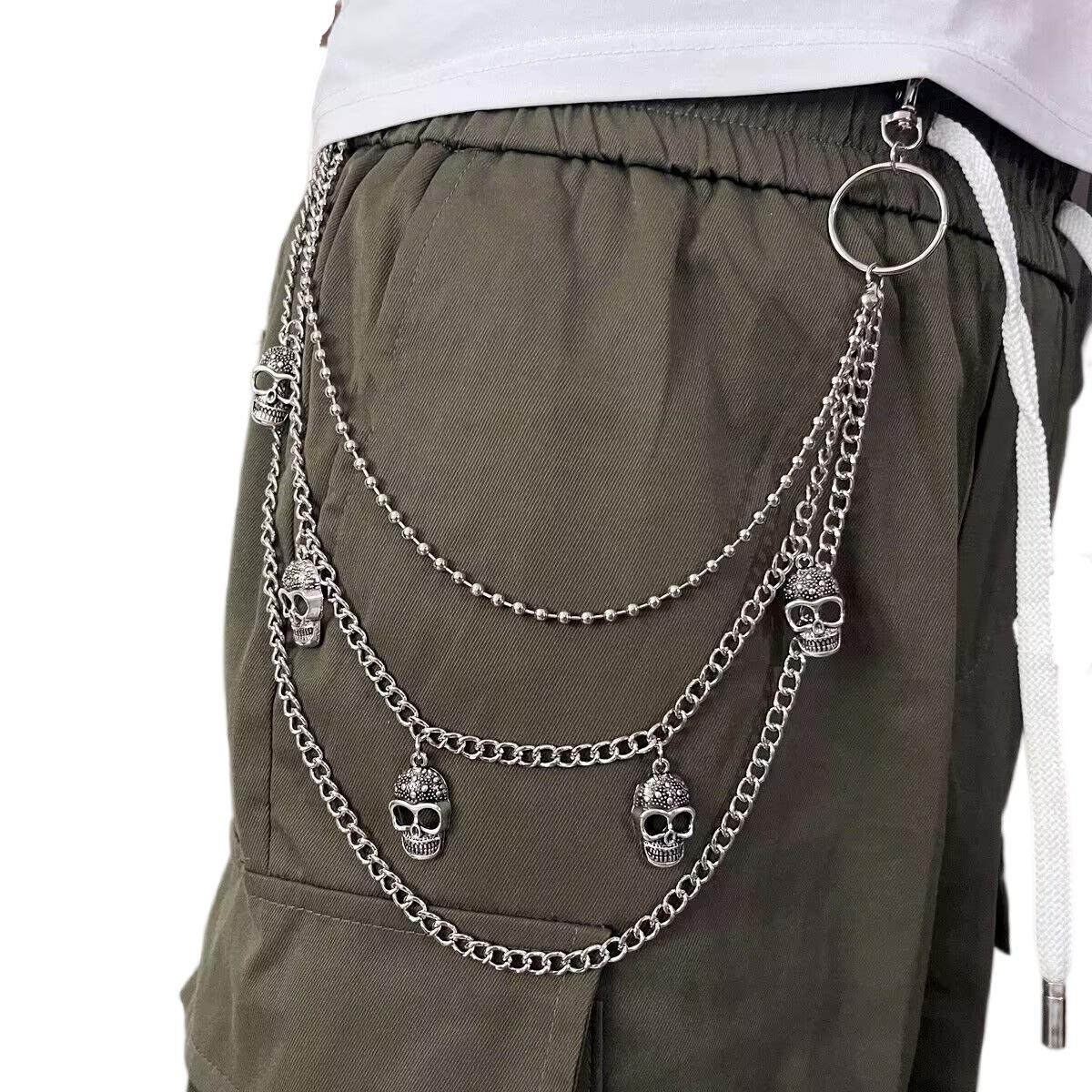 

Punk metal skull decorative waist chain women s multi-layer chain trouser chain spot
