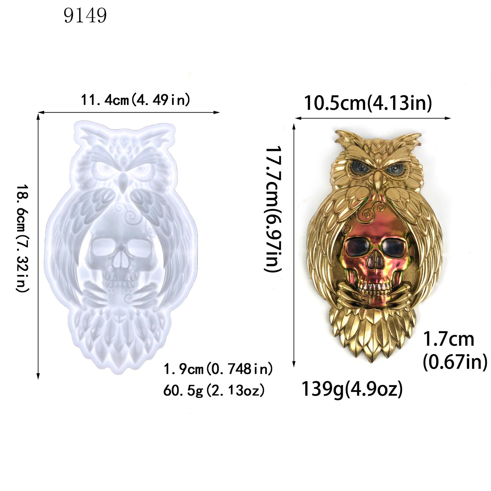 Halloween Owl Skull Badge Retro Decoration Accessories Gift Relief Model Tool