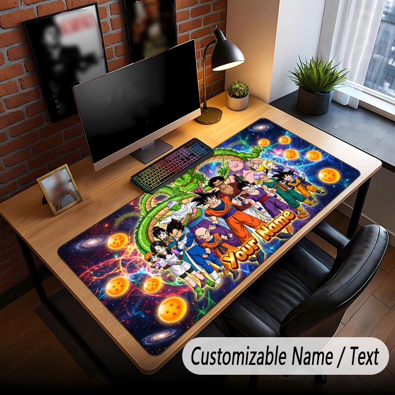 Custom Name Extended Mouse Pad,Dragon Ball Gaming Desk Mat For Home Office Desktop Decor