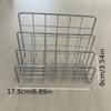 Nordic‑Style 3‑Tier Metal Silver Bookshelf with Storage Baskets, 10‑Grid Desktop Organizer for Books & Magazines