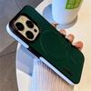 Luxury Solid Color Leather Wireless Charge for Magsafe Case for iPhone 17 16 14 12 13 15 Pro Max Magnetic Matte Shockproof Cover