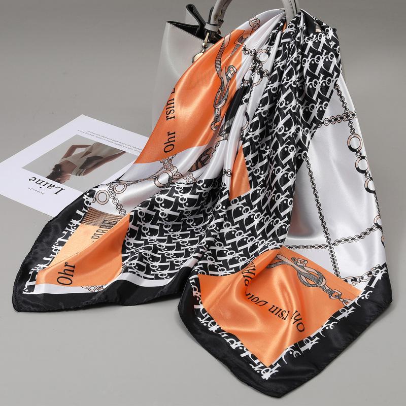 90 Square Scarves, Silk Scarves, Women's New Spring and Summer High-end Sense Versatile, Thin Scarves, Shawls Outside