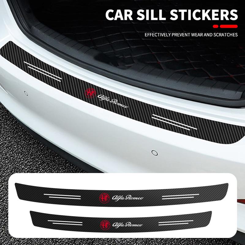 1pcs Car Rear Trunk Door Protector Stickers For Alfa Romeo Giulia Stelvio Giulietta 156 159 147 Mito Tonale Brera Disco V